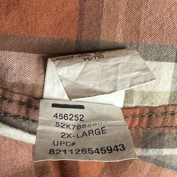 Arrow Blue Jean Co. Shirt Mens XXL Rust Plaid Short Sleeve Button Up Cotton - Picture 12 of 12